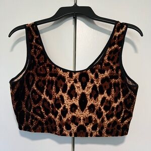 Velour Leopard Print Forever 21 Crop Top